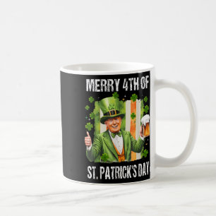 Funny Trump Leprechaun Hat Merry 4th Of St Patrick Coffee Mug