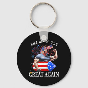 Funny Trump Make 4th Of July Great Again Trump 202 Key Ring