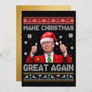 Funny Trump Make Christmas Great Again Gold Holiday Card