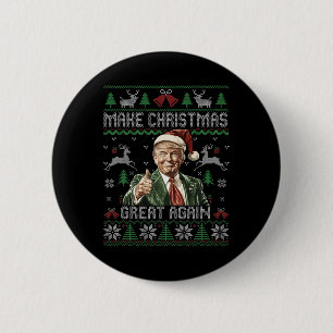 Funny Trump Make Christmas Great Again Ugly Sweate 6 Cm Round Badge