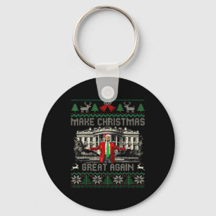 Funny Trump Make Christmas Great Again Ugly Sweate Key Ring