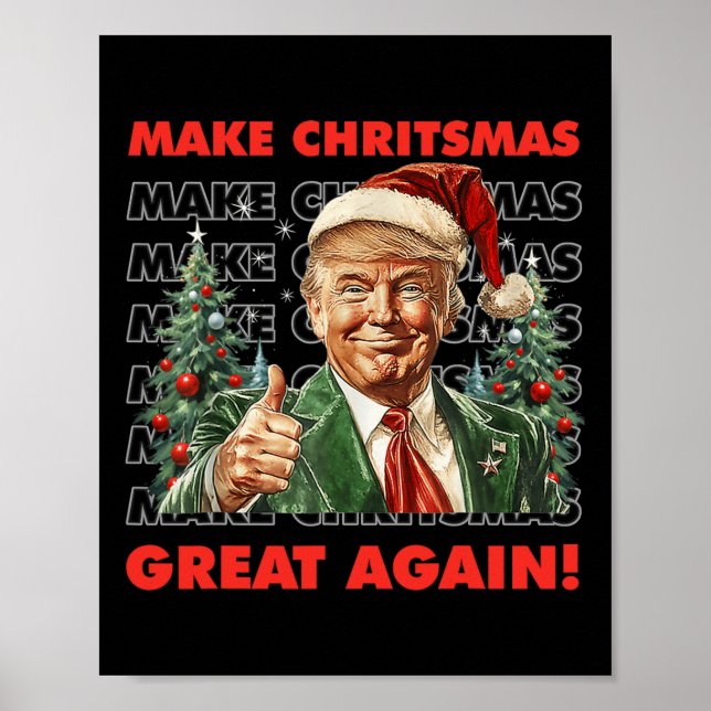 Funny Trump Make Christmas Great Again Ugly Sweate Poster (Front)