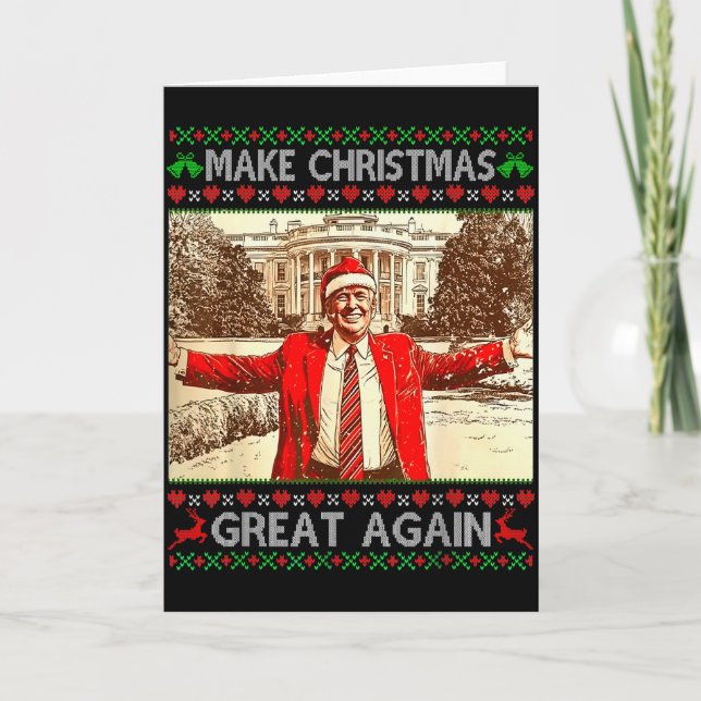 Funny Trump Make Christmas Great Again Xmas Family Card (Front)