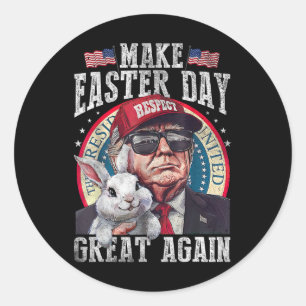 Funny Trump Make Easter Great Again Bunny Hunt Egg Classic Round Sticker