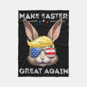 Funny Trump Make Easter Great Again Bunny Hunt Egg Fleece Blanket