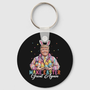 Funny Trump Make Easter Great Again Bunny Hunt Egg Key Ring