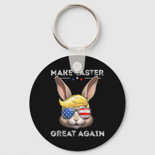 Funny Trump Make Easter Great Again Bunny Hunt Egg Key Ring