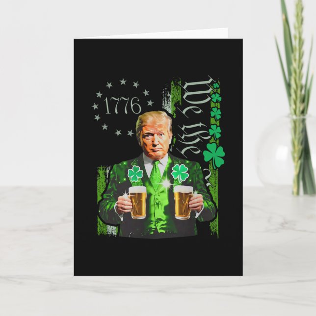 Funny Trump Make St Patrick's Day Great Again Iris Card (Front)