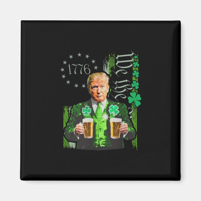 Funny Trump Make St Patrick's Day Great Again Iris Magnet (Front)