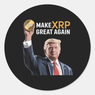 Funny Trump Make Xrp Great Again Xrp Crypto Classic Round Sticker