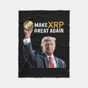 Funny Trump Make Xrp Great Again Xrp Crypto Fleece Blanket