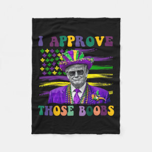 Funny Trump Mardi Gras Usa I Approve Those 1 Fleece Blanket