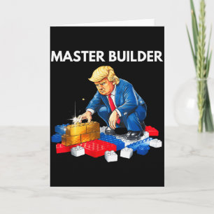 Funny Trump Master Builder Building Blocks Gift Card