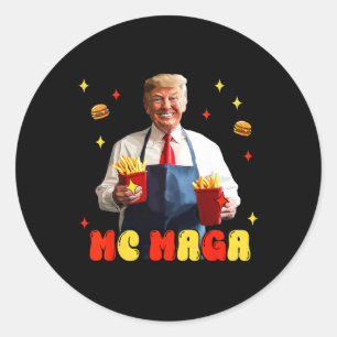 Funny Trump Mc Mega Fries Fast Food  Classic Round Sticker