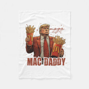 Funny Trump Mcdon 2024 Fast Food Mac Daddy Hamburg Fleece Blanket
