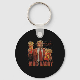 Funny Trump Mcdon 2024 Fast Food Mac Daddy Hamburg Key Ring