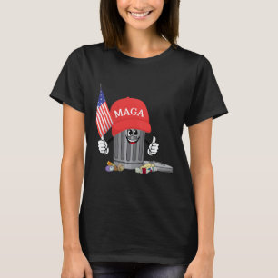 Funny Trump Mega Cartoon Garge Can American Flag 1 T-Shirt