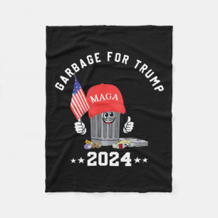 Funny Trump Mega Garbage Can Cartoon Character Ame Fleece Blanket