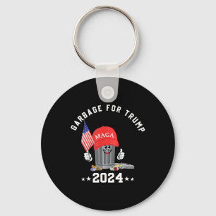 Funny Trump Mega Garbage Can Cartoon Character Ame Key Ring