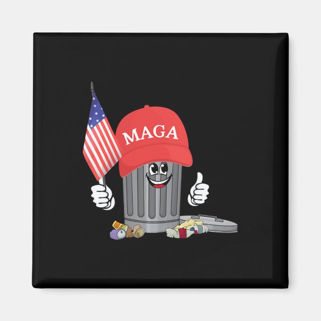 Funny Trump Mega Garge Can Cartoon Character Ameri Magnet (Front)