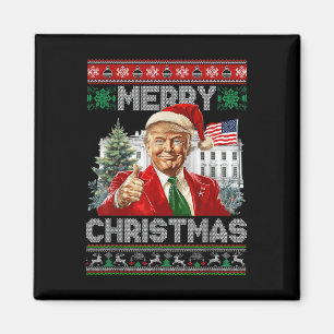 Funny Trump Merry Christmas Santa Family Xmas Ugly Magnet