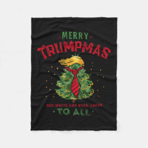 Funny Trump Merry Trumpmas Christmas Tree Xmas Hol Fleece Blanket