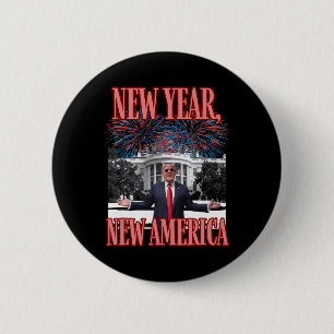 Funny Trump New Year 6 Cm Round Badge