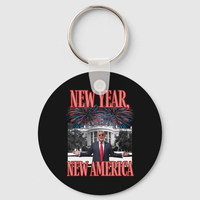 Funny Trump New Year  Key Ring (Front)