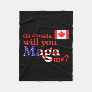 Funny Trump oh Canada Usa And Canada Flag For Wome Fleece Blanket