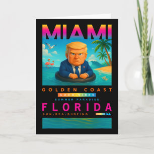 Funny Trump On Floating Yellow Duck Swim Ring In M Card