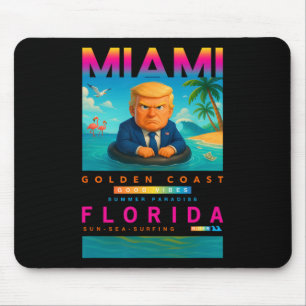 Funny Trump On Floating Yellow Duck Swim Ring In M Mouse Pad