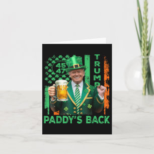 Funny Trump Paddys Back 45 47 St Patricks Day Usa Card