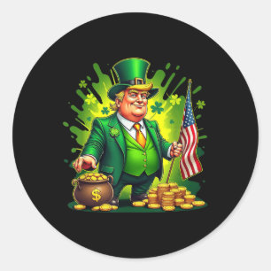 Funny Trump Paddys Back 45 47 St Patricks Day Usa  Classic Round Sticker