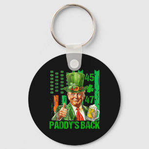 Funny Trump Paddys Back 45 47 St Patricks Day Usa Key Ring
