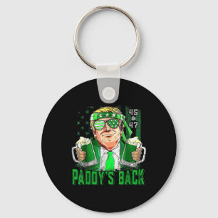 Funny Trump Paddys Back 45 47 St Patricks Day Usa Key Ring