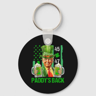 Funny Trump Paddys Back 45 47 St Patricks Day Usa Key Ring