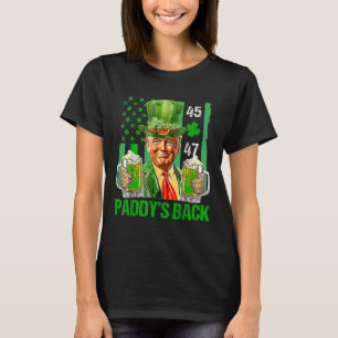 Funny Trump Paddys Back 45 47 St Patricks Day Usa T-Shirt