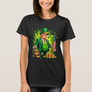 Funny Trump Paddys Back 45 47 St Patricks Day Usa T-Shirt