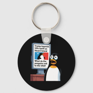 Funny Trump Penguins Political Injustice Tariffs 1 Key Ring