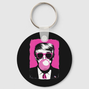 Funny Trump Pink Bubble Gum Sungles  Key Ring
