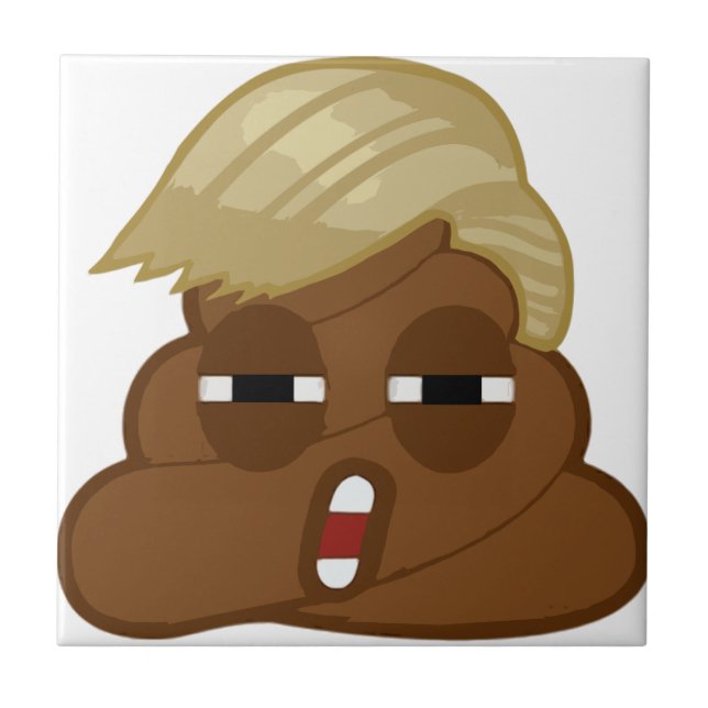 Funny trump poop emoji ceramic tile (Front)