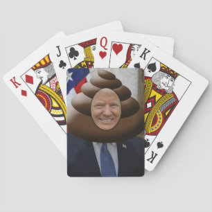 Funny Trump Poop Emoji Head Playing Cards