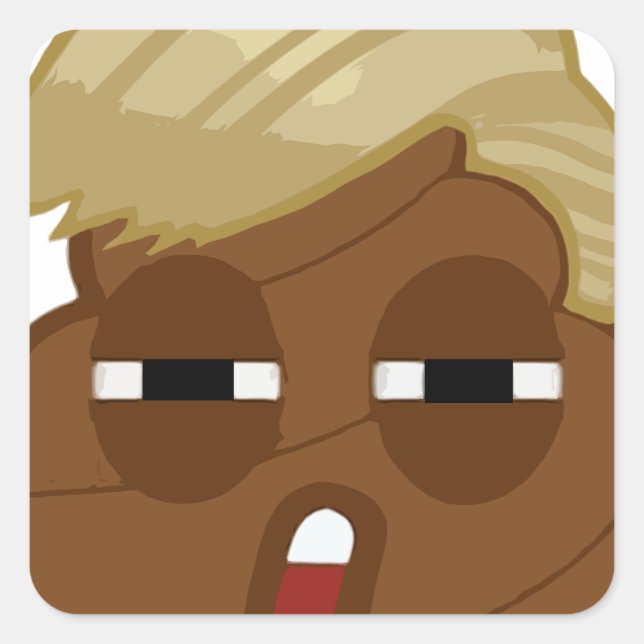 Funny trump poop emoji square sticker (Front)