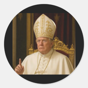 Funny Trump Pope Meme Gear Catholic Vatican Republ Classic Round Sticker