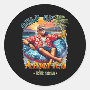 Funny Trump President Shirt Gulf Of Us America Est Classic Round Sticker