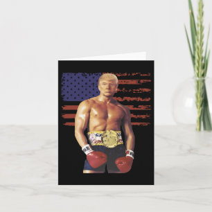 Funny Trump Rocky Boxing Meme Boxer Us Flag Patrio Card