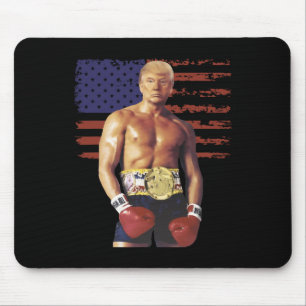 Funny Trump Rocky Boxing Meme Boxer Us Flag Patrio Mouse Pad