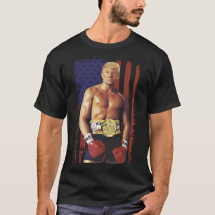 Funny Trump Rocky Boxing Meme Boxer Us Flag Patrio T-Shirt