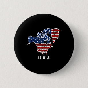Funny Trump’s Vision Of Usa Map With Canada And 6 Cm Round Badge