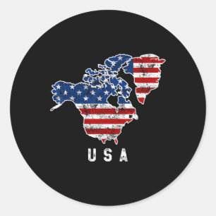Funny Trump’s Vision Of Usa Map With Canada And Classic Round Sticker